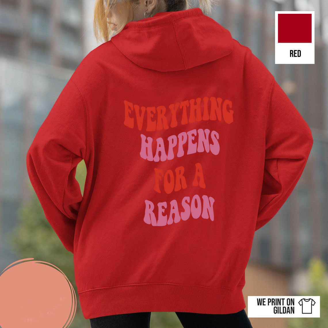 Damen Kapuzenpullover mit Motivschriftzug Baumwolle Bequem