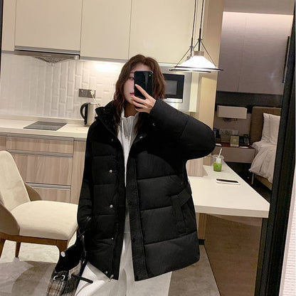 Damen Winterjacke Gesteppt Hochkragen Seiten-Taschen