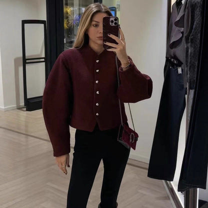 Damen Kurzjacke mit Knopfleiste Elegantes Design Norvielle