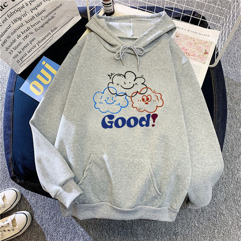 Damen Kapuzenpullover Cartoon-Motiv Bequem Norvielle