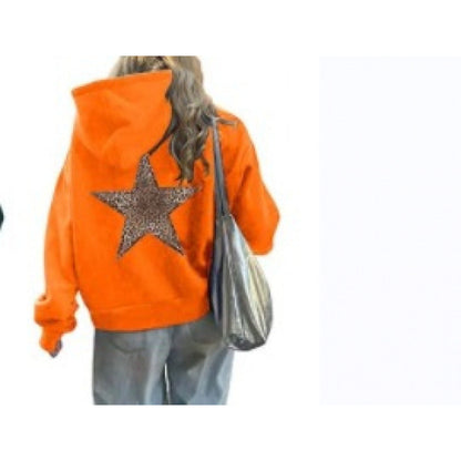 Damen Kapuzenpullover Glitzerndes Sternmotiv Norvielle