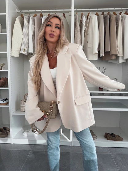 Damen Oversized Blazer mit Taschen und modischem Schnitt
