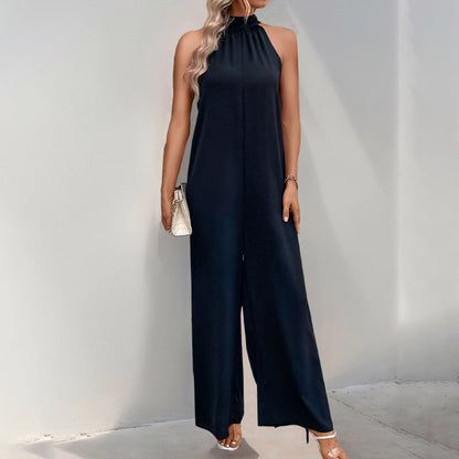 Damen Jumpsuit Hochhalter mit Weitem Bein Norvielle