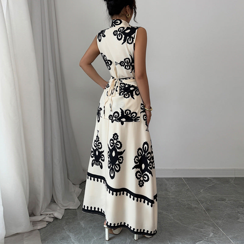Damen Maxikleid Modernes Wickeldesign Florales Muster