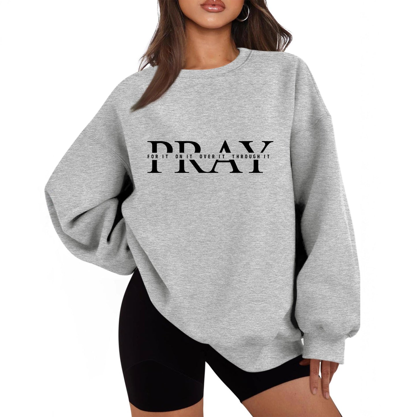 Damen Oversized Sweatshirt mit Aufdruck Norvielle