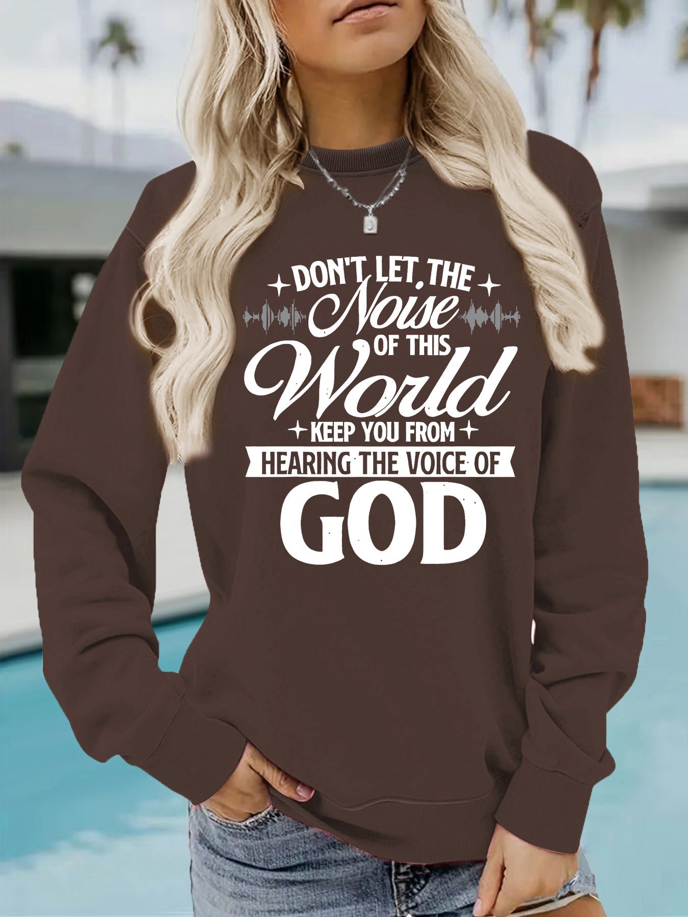 Damen Sweatshirt Bequem Inspirierender Aufdruck Norvielle