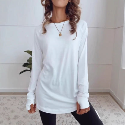Damen Longsleeve-Oberteil Baumwolle Lässig - Norvielle
