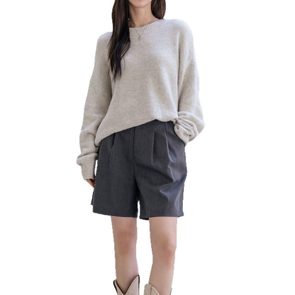 Damen Pullover Weiches Strukturmaterial Eleganter Schnitt Norvielle