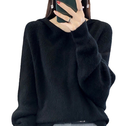 Damen Pullover V-Ausschnitt Voluminöse Ärmel Norvielle