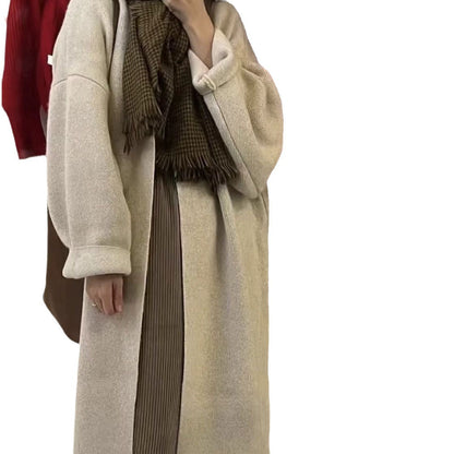 Damen Langstrickmantel Übergroßer Schnitt Weiches Fleece