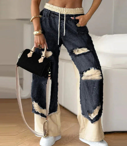 Damen Destroyed Denim Jogger Jeans Norvielle