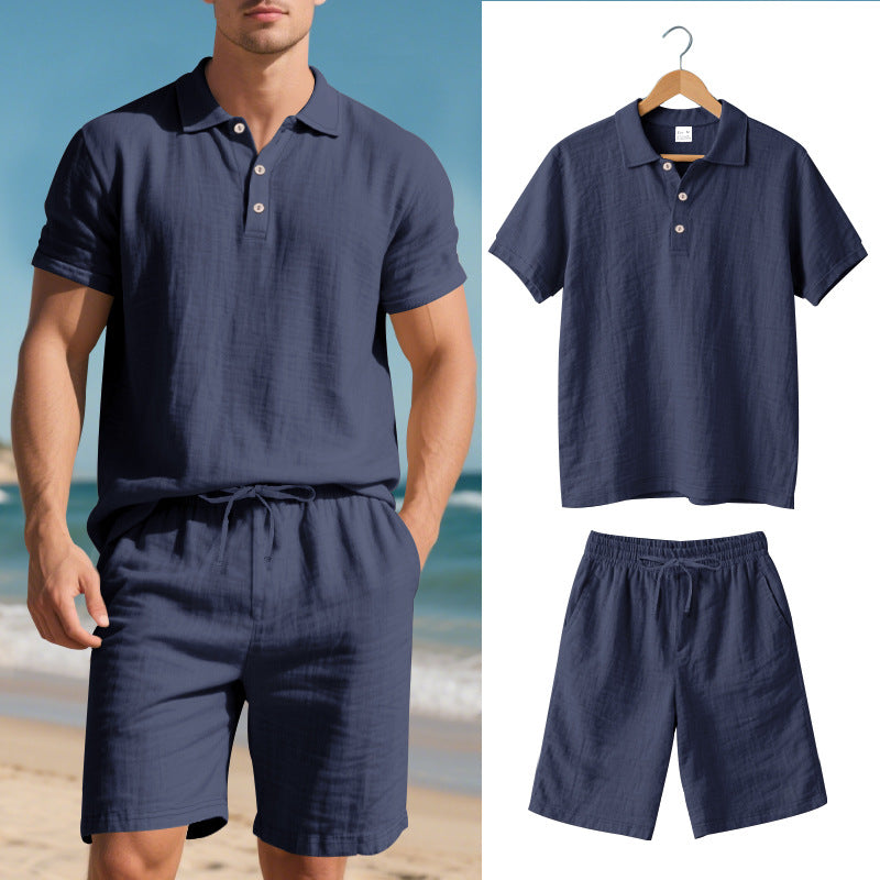 Norvielle Damen Kurzärmliges Poloshirt und Shorts Strandanzug