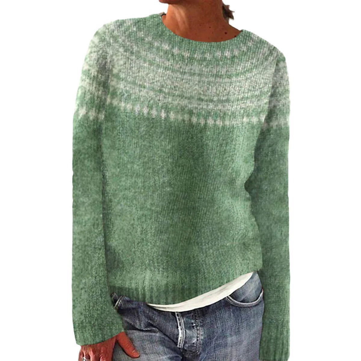 Damen Strickpullover Weich Schneeflocken-Design Norvielle