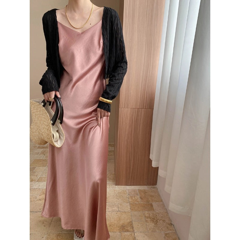 Damen Maxikleid mit Tüllbolero Elegant