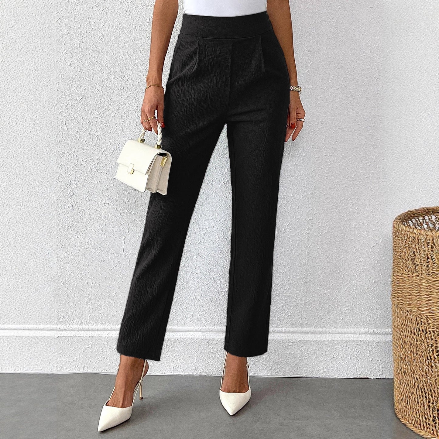Damen Stoffhose Hochtaillierte Eleganter Schnitt