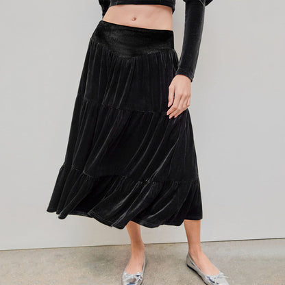 Damen Rüschenshirt Set mit Maxi-Rock - Norvielle