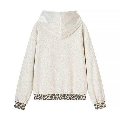 Damen Hoodie Leopard-Innenfutter Lässig Norvielle