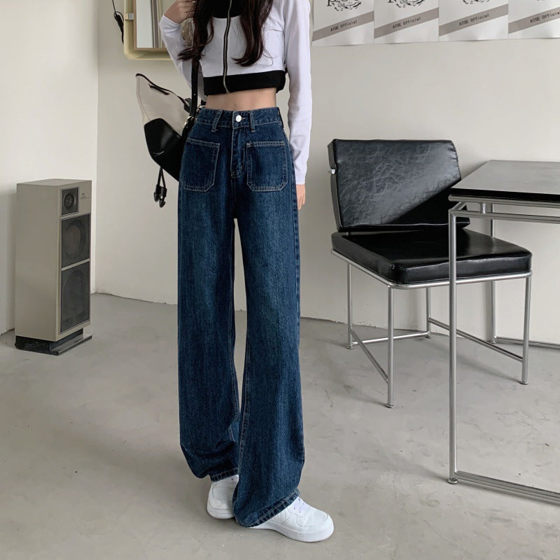 Damen High-Waist Jeans Weit Norvielle