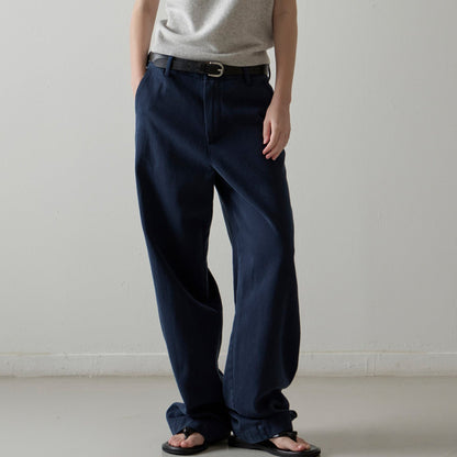 Damen Weite Denimhose Hochbund