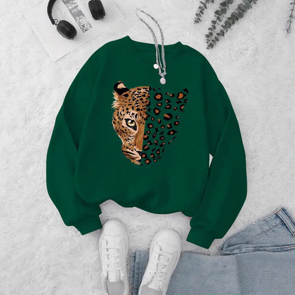 Damen Leoparden Sweatshirt Norvielle