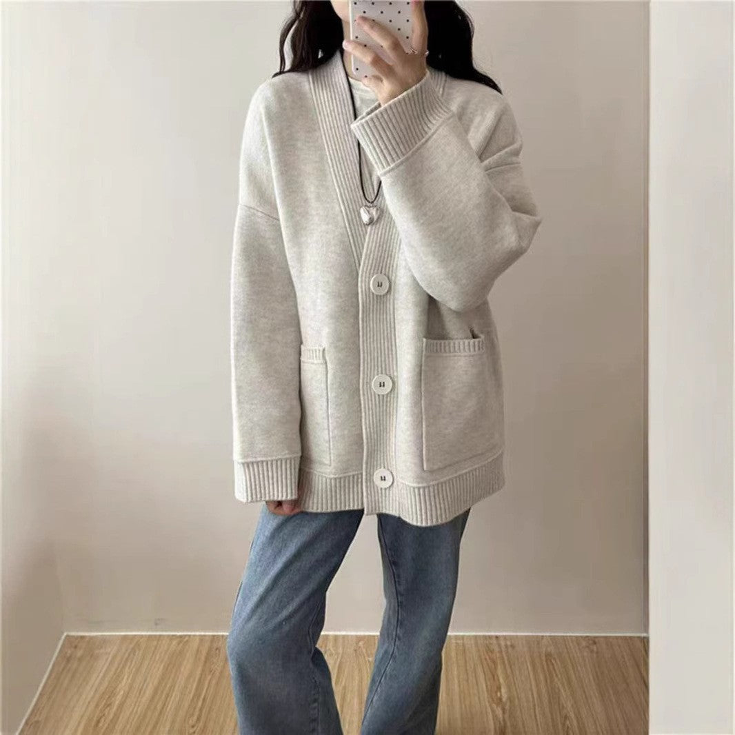 Damen Strickcardigan Lässig Mit Taschen Modern Norvielle