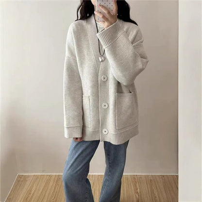 Damen Strickcardigan Lässig Mit Taschen Modern Norvielle