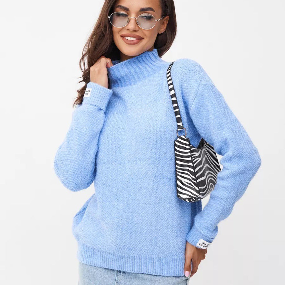 Damen Pullover Weiches Strick Norvielle Hochgeschlossen