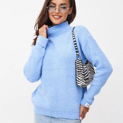 Damen Pullover Weiches Strick Norvielle Hochgeschlossen