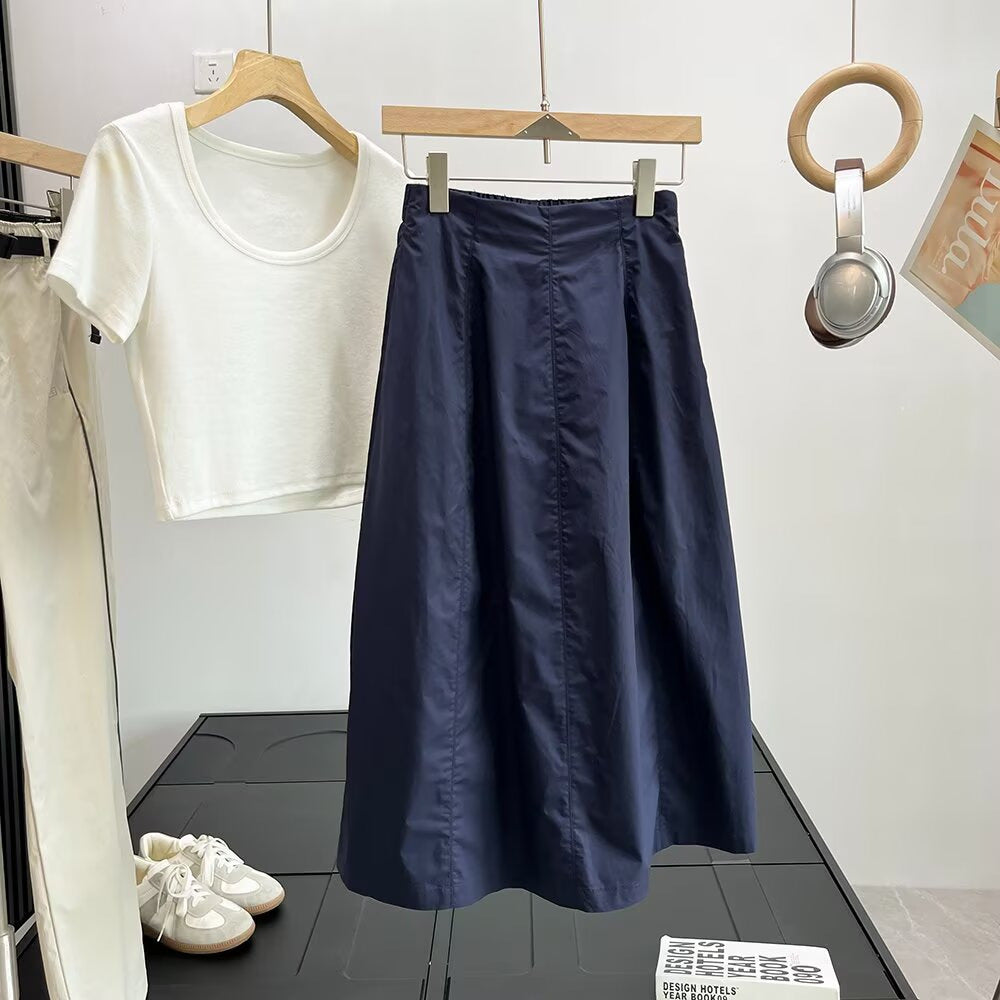 Damen Midirock Elegant Reißverschluss Norvielle