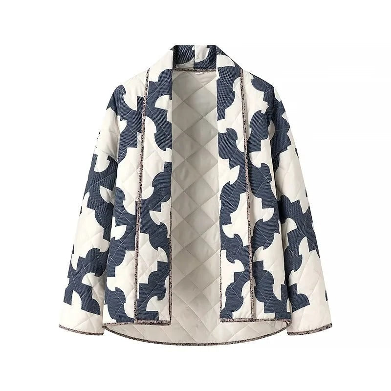 Damen Steppjacke Leicht Geometrische Muster Norvielle