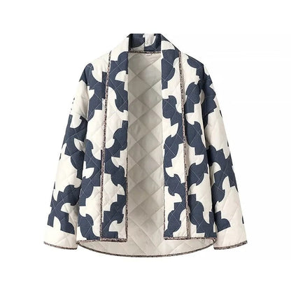 Damen Steppjacke Leicht Geometrische Muster Norvielle