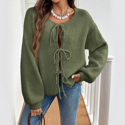 Damen Strickpullover mit Knotendetails