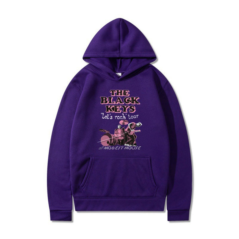 Damen Kapuzenpullover Rockband-Design Komfortpassform