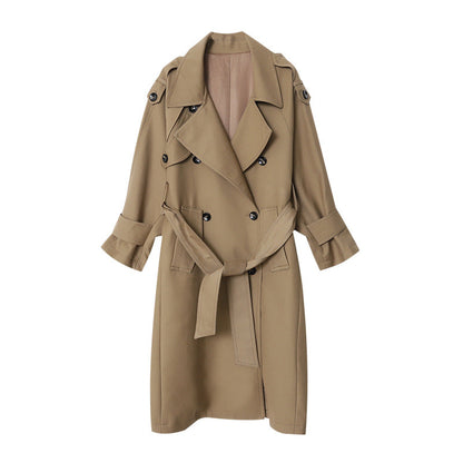 Damen Trenchcoat Großzügige Taschen Moderner Schnitt Norvielle