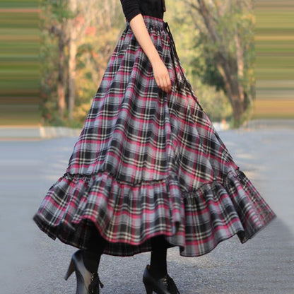 Damen Maxi-Rock Viskose-Mix Eleganter Absatz