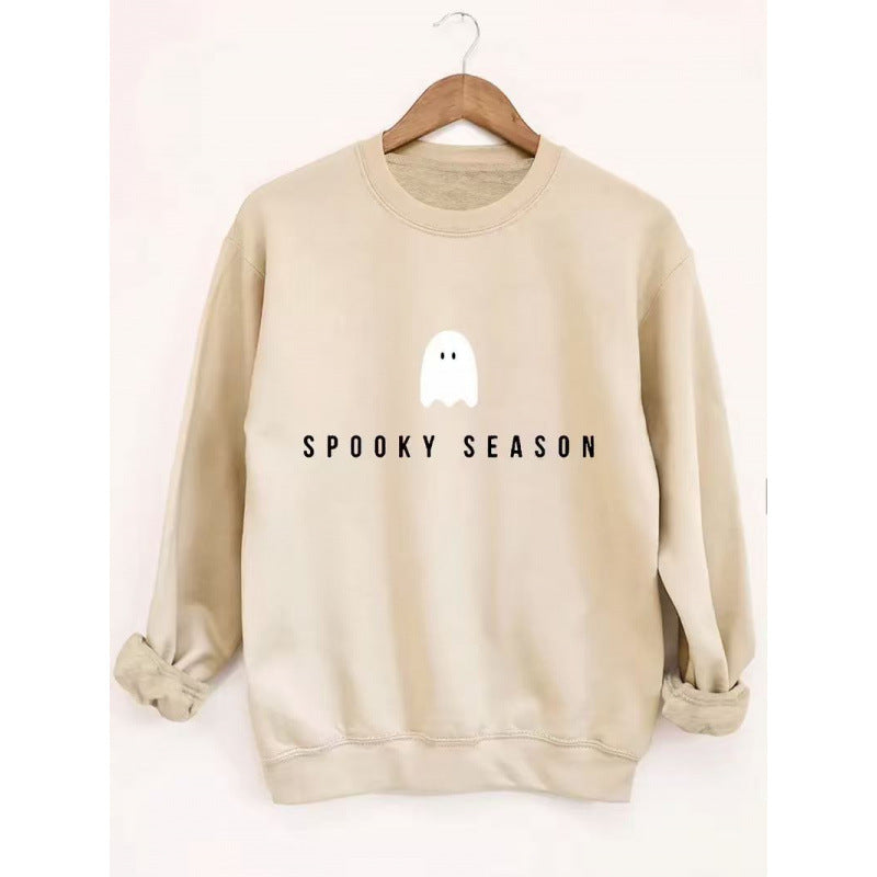 Damen Sweatshirt Weiches Innenfleece Gruselmotiv