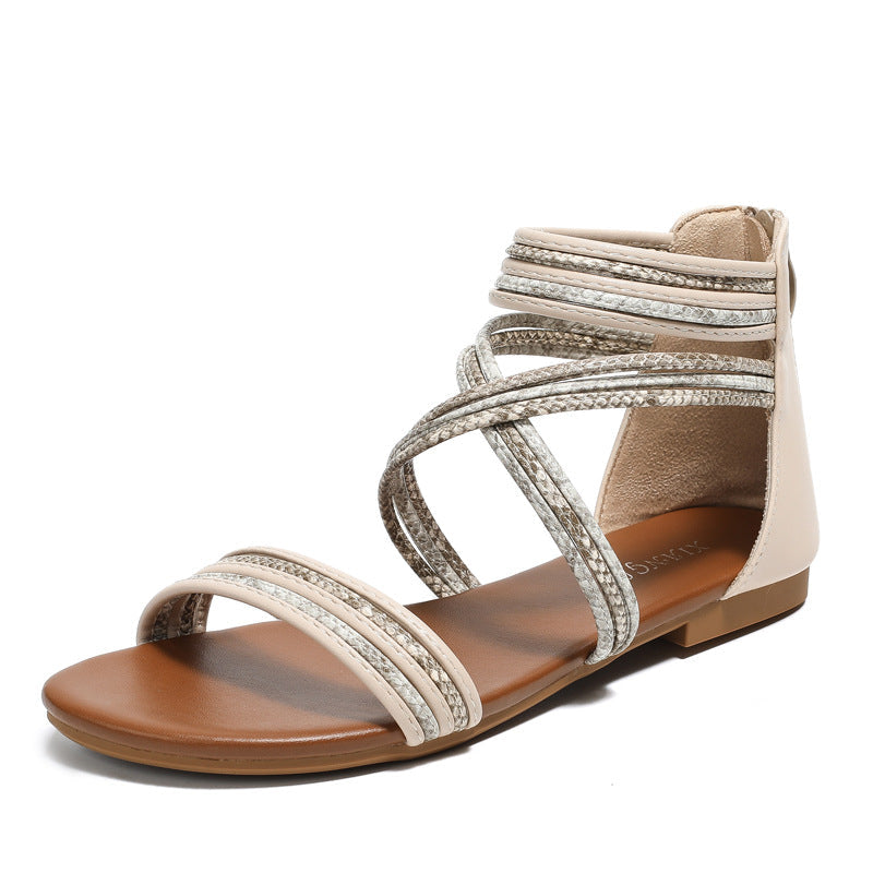 Damen Elegante Sommer Sandalen aus Leder Norvielle