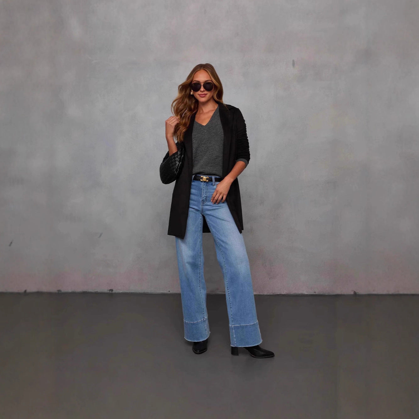 Damen Longline Blazer Wildlederimitat