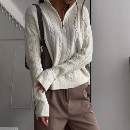 Damen Strickpullover Hochgeschlossener Kragen Norvielle