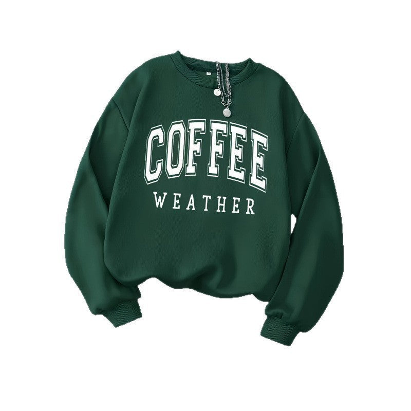 Damen Sweatshirt Coffee Weather Aufdruck Norvielle