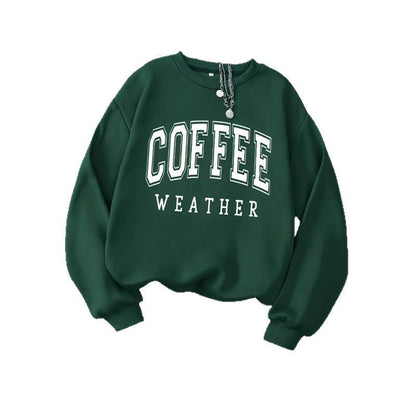 Damen Sweatshirt Coffee Weather Aufdruck Norvielle
