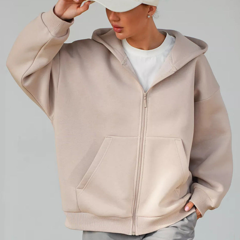 Damen Softshell Zip-Hoodie Jacke Kängurutaschen Weich Norvielle