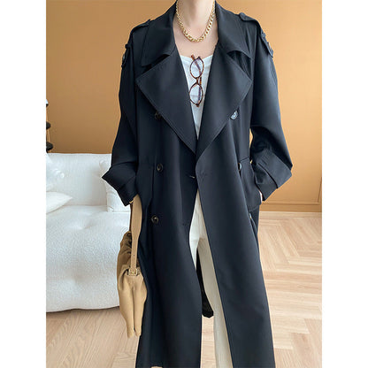 Damen Trenchcoat mit Struktur-Revers und Seitentaschen Norvielle