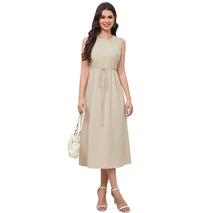 Damen Midikleid Kordelzug Schwingender Saum Norvielle