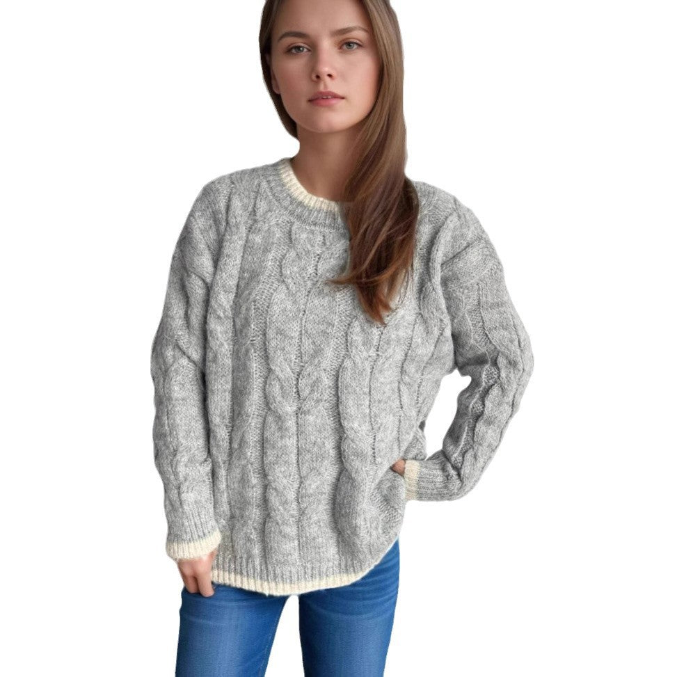 Damen Grobstrickpullover Lässig Struktur Norvielle