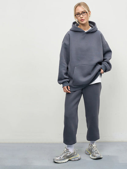 Damen Sweat-Set Kapuze Weites Design Norvielle