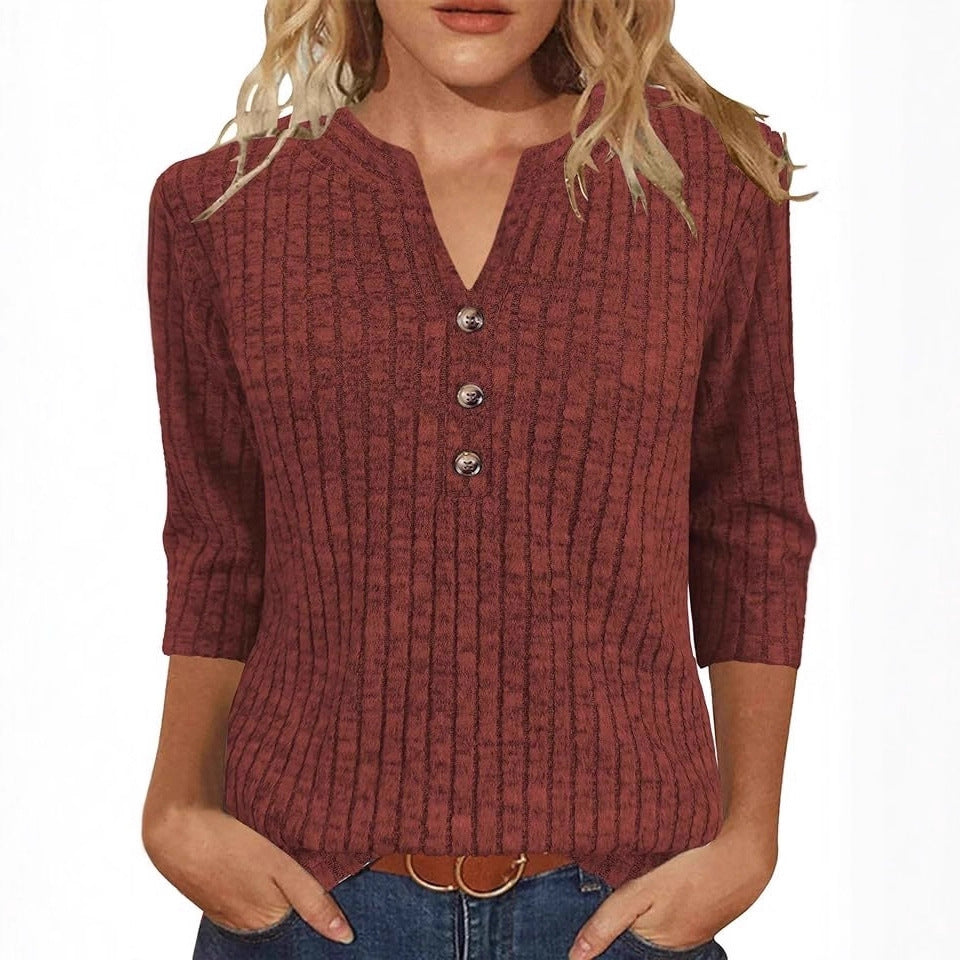 Damen Strickpullover Modernes Rippenmuster Dekorativer