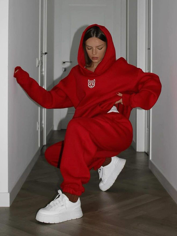 Damen Hoodie Hose Set Lässig Weit Norvielle