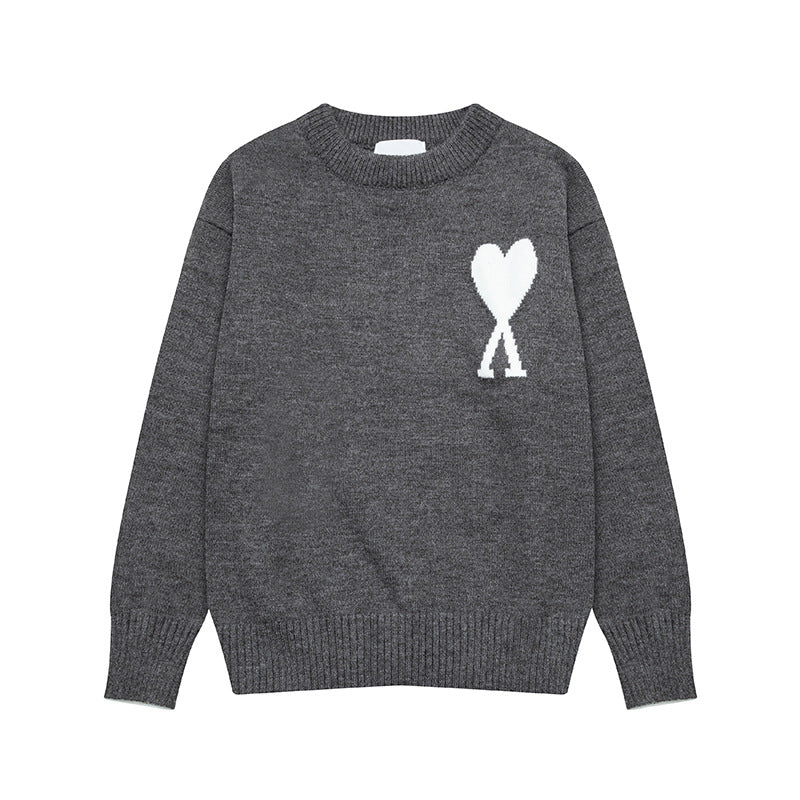 Damen Strickpullover Herz-Muster