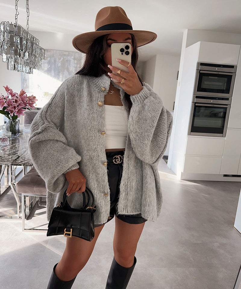 Norvielle Damen Oversize Strickjacke Bequem